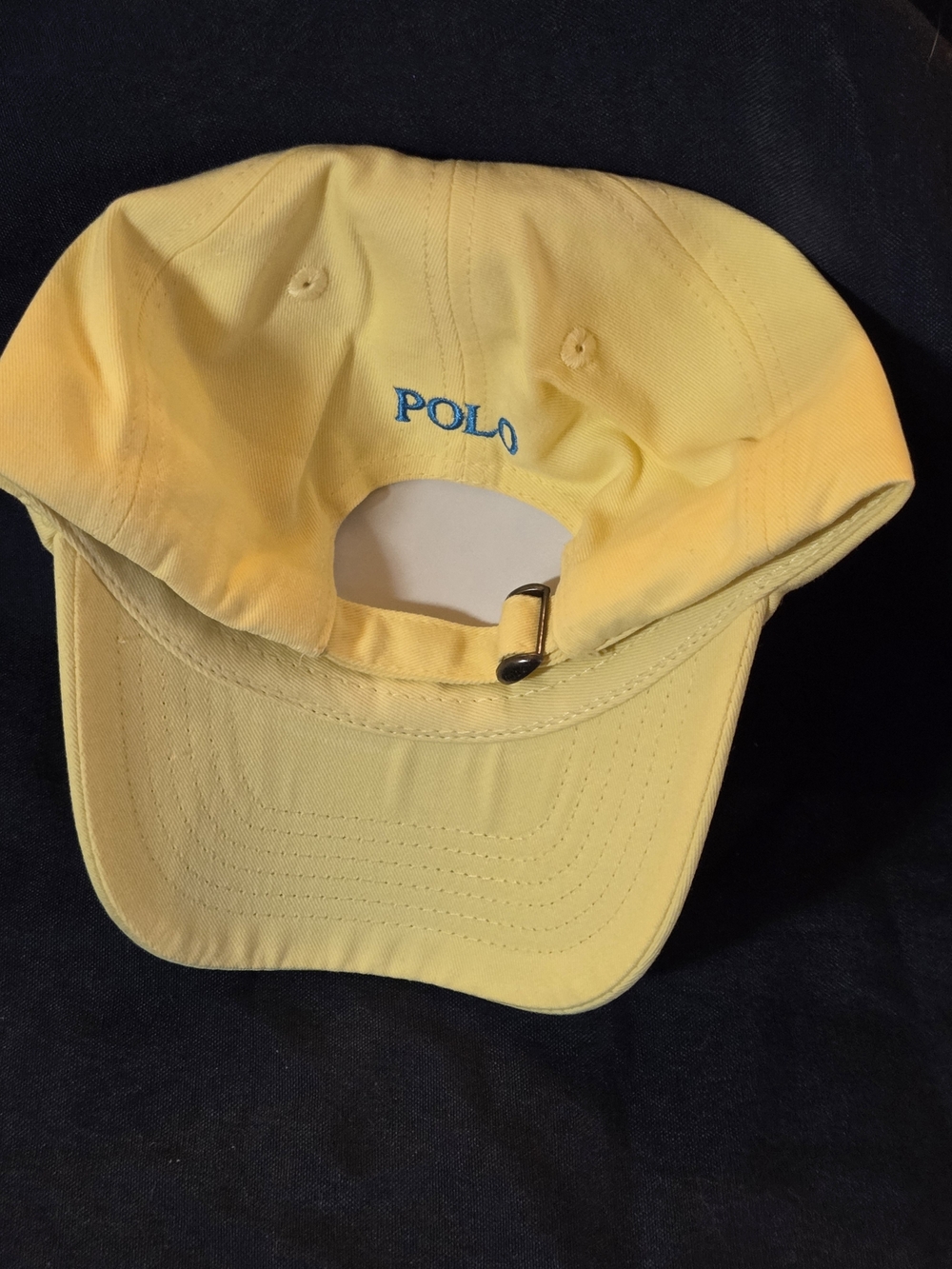 Polo Ralph Lauren Yellow Baseball Cap with Blue Pony Logo - Picture 4 of 5